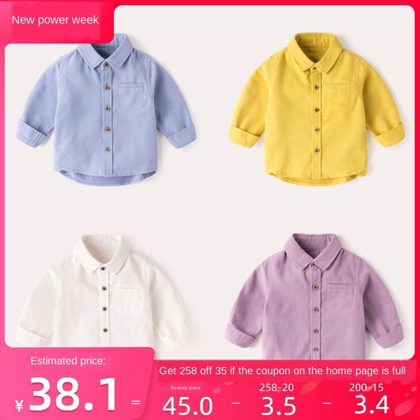 

baby solid color 2019 new children's clothes children's clothing shirt men's and women's long sleeve baby's shirt s, White;black