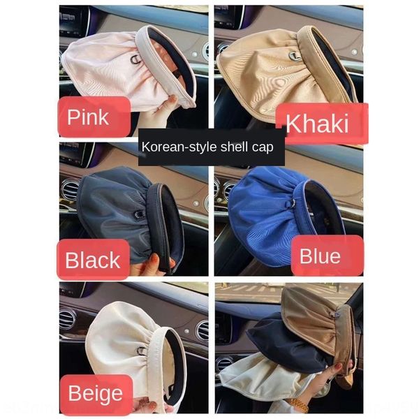 

female korean shell sunscreen east gate shell hat sunscreen hat foldable, Blue;gray
