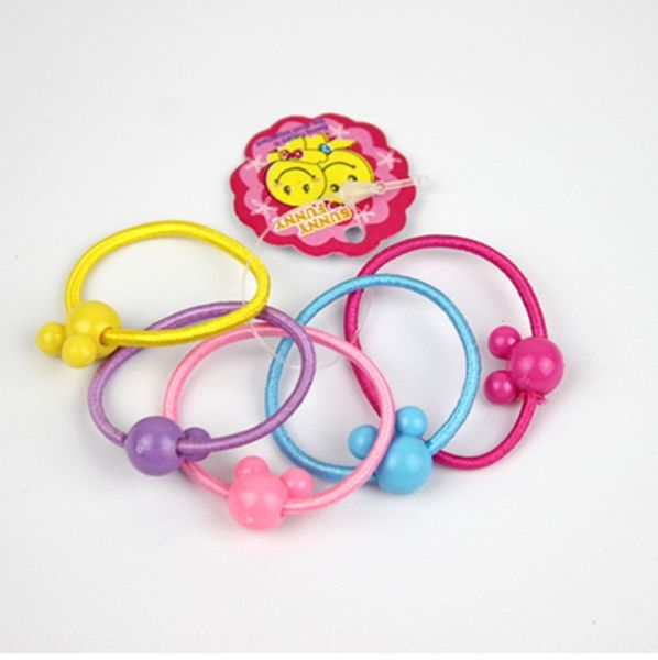 

korean children's high band rope stretch hair band cartoonhair rope 1 yuan 2 yuan accessories yiwu small goods, Slivery;white