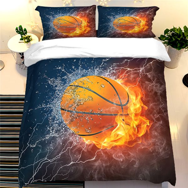 

bedding sets 3d duvet cover set fire water basketball single double twin full  king size bed linens boys kids teen home 3pcs