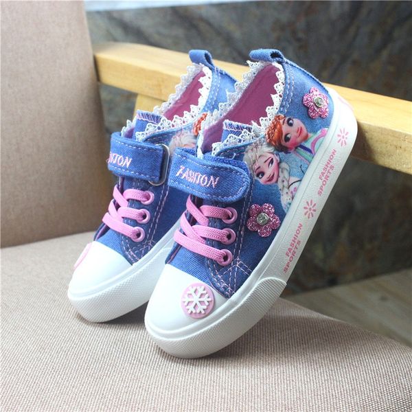 

all-match children's casual korean anti-slip breathable canvas magic canvas shoes fashion cartoon magic sticker women's shoes, Black