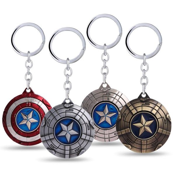 

key chain rotatable shield key rings for gift chaveiro car keychain jewelry movie holder souvenir ys11137, Silver