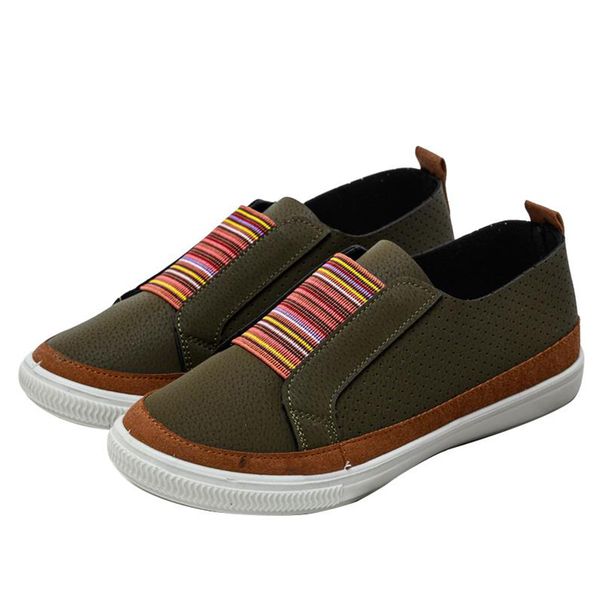 

women's shoes handma pu flats women sneakers elastic band casual shoes woman breathable hollow out female plus size, Black