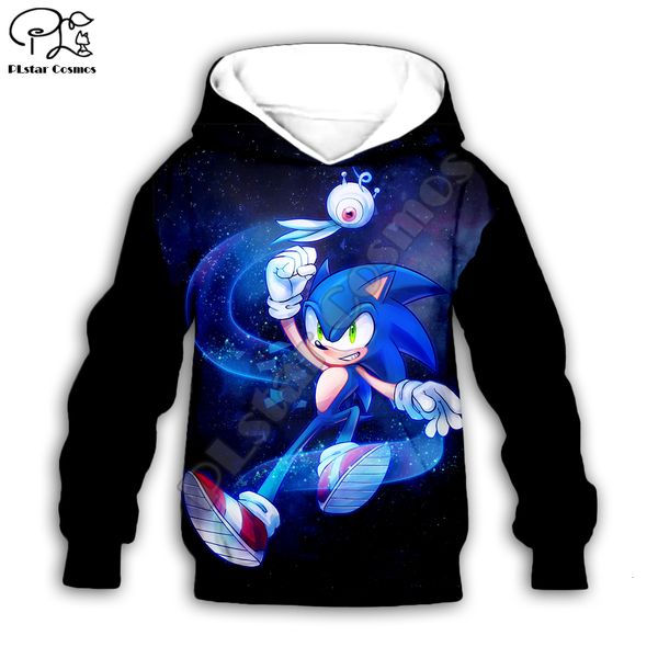

дети кавай аниме super sonic печать ребенок 3d толстовки набор мультфильм ежа толстовка мальчиков дети застежки-молнии пальто тенниски штаны, Blue