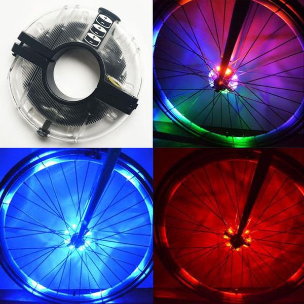 

bicycle led spoke fronail rear wheel hub lights waterproof riding warning lamp mtb bike night cycling safety decoration acces