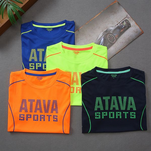 

букка детская быстросохнущей одежда t-рубашка детских одежды атав летних мальчиков и девочек короткий рукав вокруг шеи спорт на открытом воз, Blue