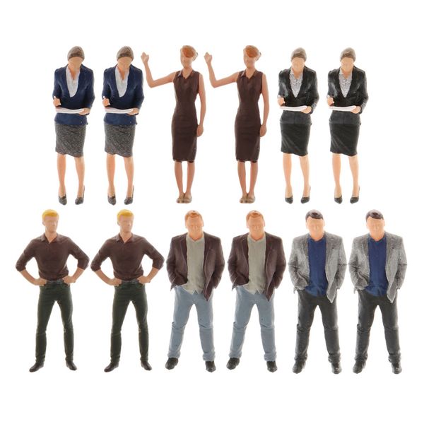 

12pcs classical 1:64 diorama figure office workplace model secretary women