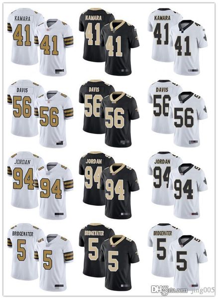 

men women youth new orleans saints 5 teddy bridgewater 41 alvin kamara 13 michael thomas 56 demario davis football jerseys, Black;red