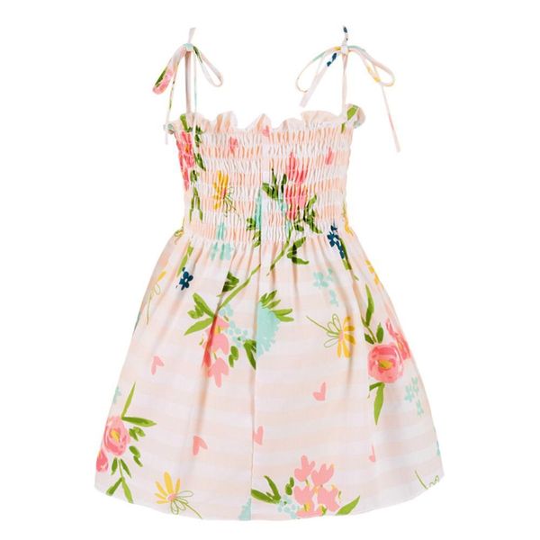 

toddler kid baby girl print flower striped princess party dress sundress clothes children summer brand clothes baby girls dress t200709, Red;yellow
