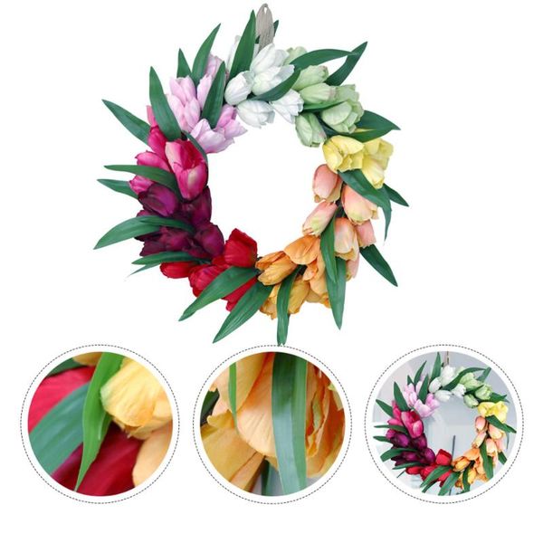 

1pc unique tulip wreath wedding accessory festival home decoration colorful