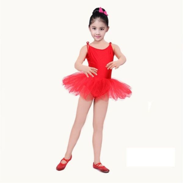 

children dance sling ballet dress baby girls fluffy dream dance costumes exercise clothes kids small princess fluffy dancewear, Black;red