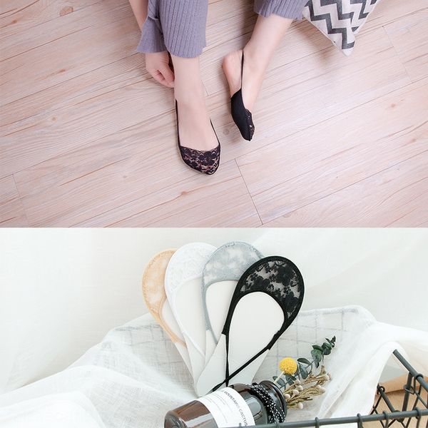 

women's cotton light mouth new cotton invisible thin women's lace sling boat socks boat socks ins sling traceless, Pink;yellow