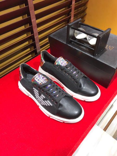 

2020j limited edition leather men's outdoor casual shoes large size fashion wild lace up sneakers low-comfortable breathable tide s, Black