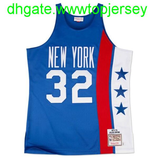 

julius erving #32 mitchell & ness royal 1973-74 jersey throwbacks vest stitched basketball jerseys, Gray