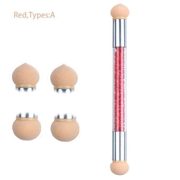 

щеточка для ногтей rhinestone ручки губка сдвоенного состава nail art pen set gradient цветущих расставить кисти многоразового
