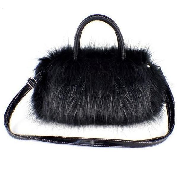 

fashion and temperament lady bag durable pu leather faux fur handbag lightweight lovely handbags 25 x 10 x 17 cm