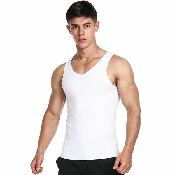

spring and summer new modal seamless sports men' bodybuilding vest men' base vest, White;black
