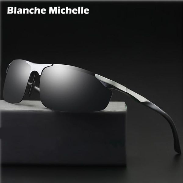 

2019 aluminum magnesium sunglasses men polarized uv400 driving night vision goggles sport sun glasses oculos de sol with box t200106, White;black