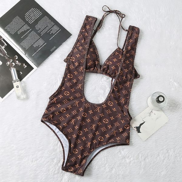 

2020 designer fashion swimwear bikini for women letter swimsuit bandage bathing suits one-piece swimsuits, White;black