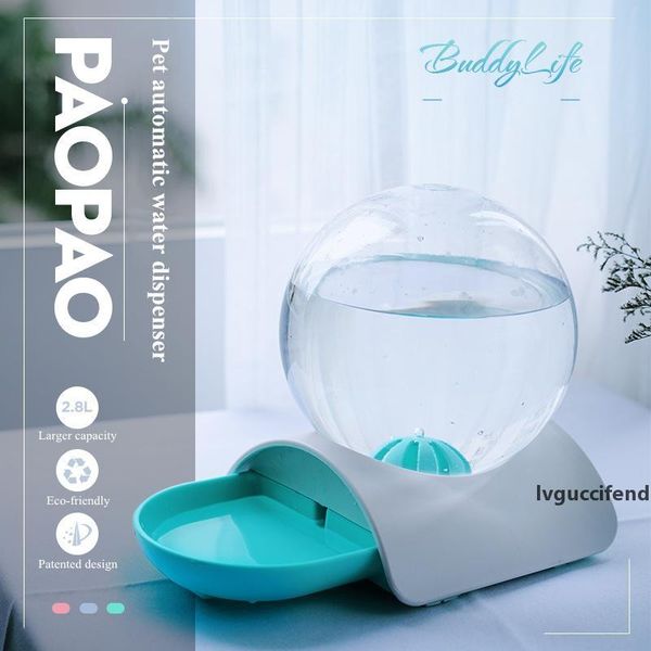 

new bubble automatic pet water fountain cat water bottle dog bowls pet food container interactive feeding water dispenser t200101