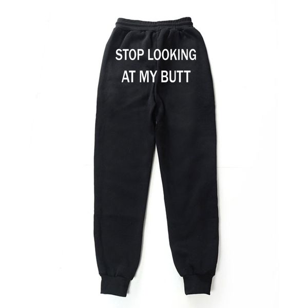 

men's pants fashion casual fleece trousers slooking at my duletter printed men women jogging hip hop streetwear sweatpants, Black