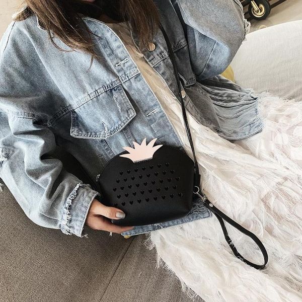 

women pu leather handbags hollowed shoulder messenger bag women solid zipper small crossbody bag for vacation and travel