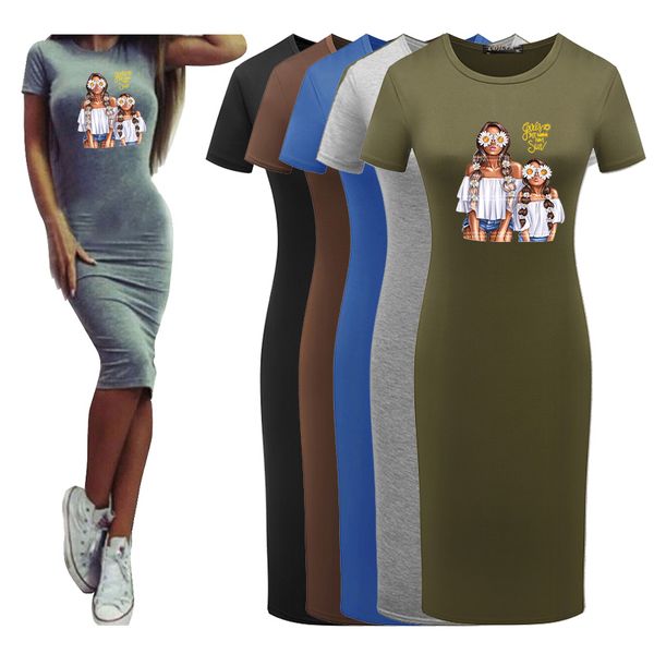 

дизайнер одежда для женщин 2020 летней мода девушки печатных симпатичных платьев дамы trend printed bodycon платье сексуальной одежда, Black;gray