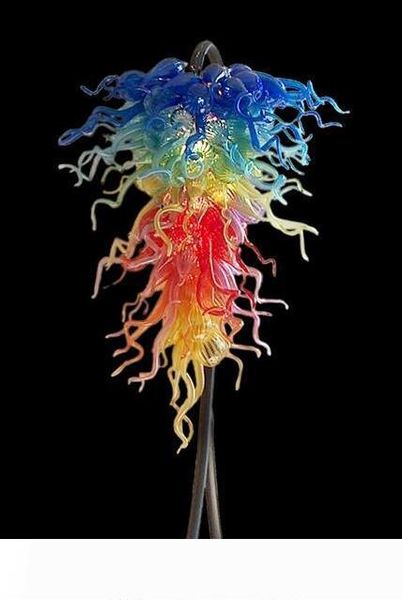 

led light chandelier 100% mouth blown borosilicate new arrival home decorations multicolor modern hand blown glass chandelier lighting