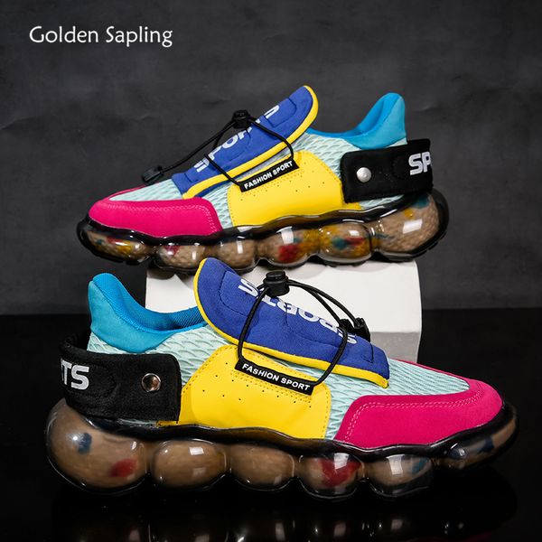 

golden sapling colourful man sneaker comfortable sport sneakers for jogging cushion height increasing summer men's running shoes