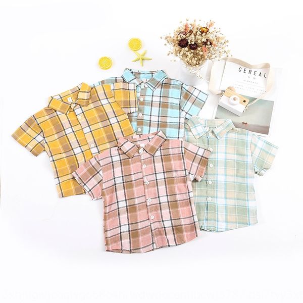 

zeccd rural style linen cotton plaid english letters embroidered short-sleeved tong chen shan tong chen shan cotton children's shirt ko, White;black