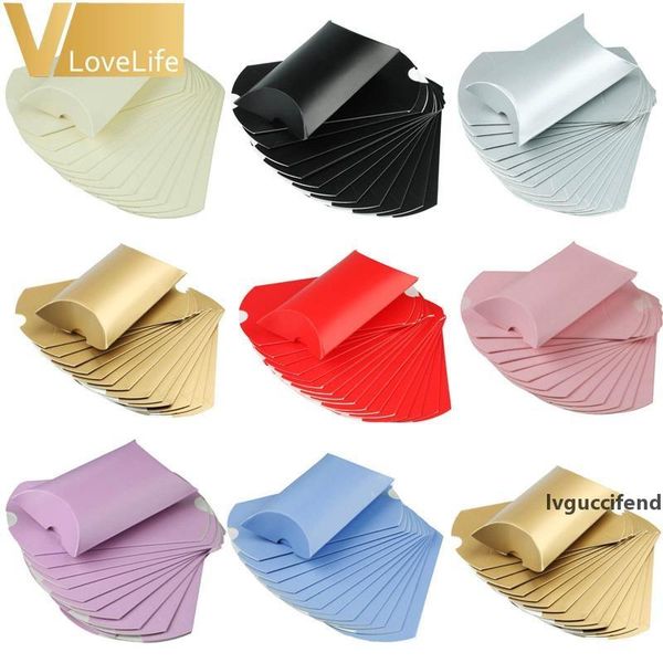 

100pcs pillow wedding party favor paper gift box candy boxes supply accessories favour kraft paper gift boxes t200229