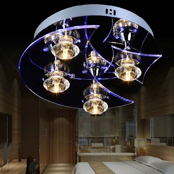 

modern led crystal ceiling lamp living room bedroom chandelier restaurant creative personality crystal moon pendant lights