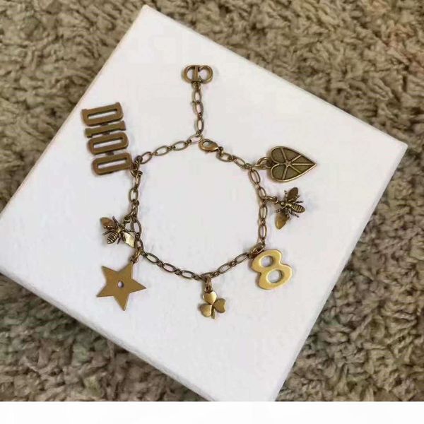 

selling vintage multi-accessories lucky fashion designer bracelet luxury designer jewelry women bracelet, Golden;silver