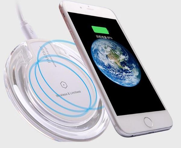 

one pcs case wireless phone charger portable fantasy crystal universal led lighting tablet charging for iphone 11 8 samsung s8 micro usb
