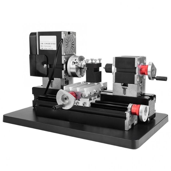 

60w 100-240v cnc mini metal lathe diy woodworking machine lathe machine variable speed milling bench digital 12000rpm/min