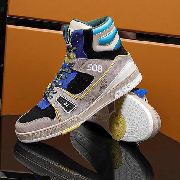 

2020 luxury designer mens casual sport shoes, personality wild high mens casual shoes breathable sport shoes eur 38-46 0127, Black