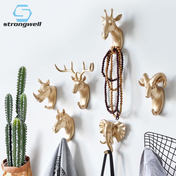 

hooks & rails strongwell nordic animal hanging hook holder strong seamless sticking hanger keys wall decor home decoration