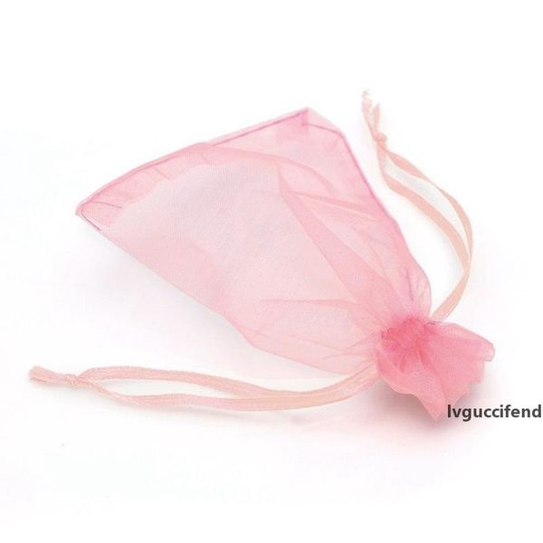

100 pcs organza wedding favour bags jewellery pouches pink