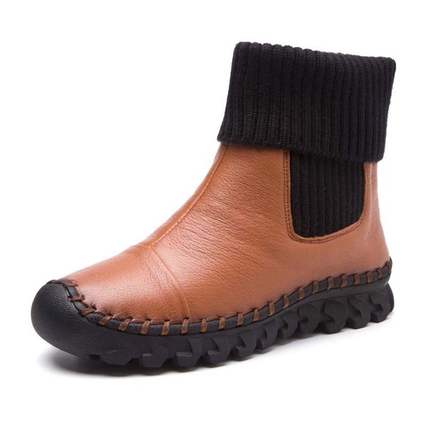 

2020 women winter ankle boots handmade velvet flat with boots shoe comfortable casual shoes women snow, Black