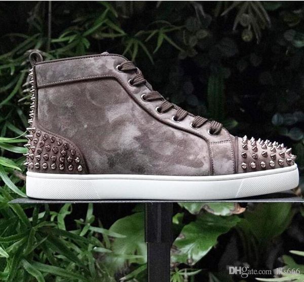 

sporty шипы ii кроссовок red нижний men спайки кеды, одинаковые заклепки на носок / назад мода плоские ботинки высокие верхние тренеры сваде, Black