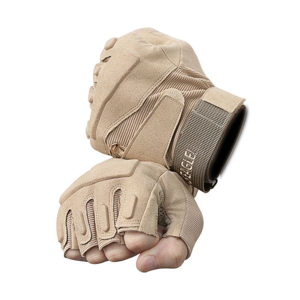 

special forces black eagle tactical half finger gloves mens outdoor mountaineering cycling fitness sports protection army fans combat gloves, Black;green