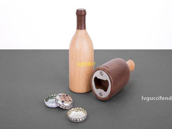 

stainless steel beer opener wooden kitchen bar creative gift