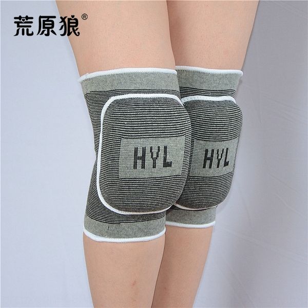 

nylon knitted thickened sponge kneepad dance volleyball dance football goalkeeper mountaineering roller skating sports kneepad, Black;gray