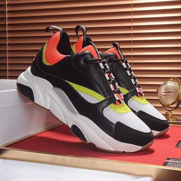 

mens shoes with origin box b22 black red and yellow canvas and calfskin sneaker lightweight autumn and winter casual footwears