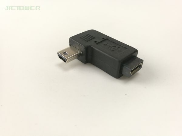 

300 pieces of wholesale mini revolution micro female left bend plug to plug adapter connector converter, usb male for hdtv lapprojector