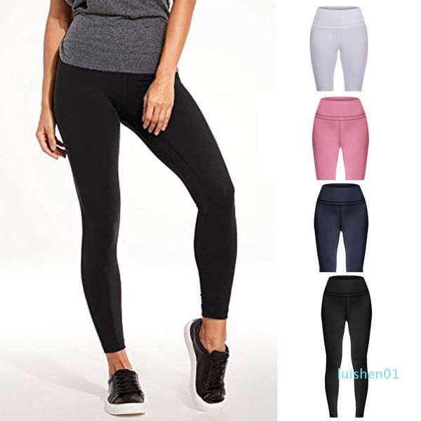 

women's high waist and tight fitness yoga pants nude hidden pocket yoga pants quick drying stretchy fitness leggings sports pant l01, White;red