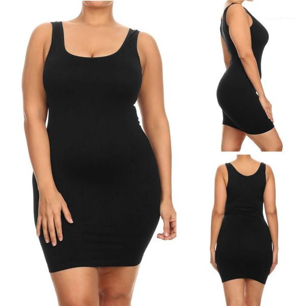 

size dress woman 5xl summer spaghetti strap solid color dresses women bodycon fashion casual clothes womens plus, Black;gray