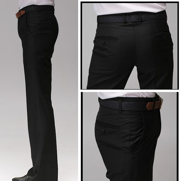

new mens trousers wedding straight business formal party pants summer thin plus size suit pants d14, White;black