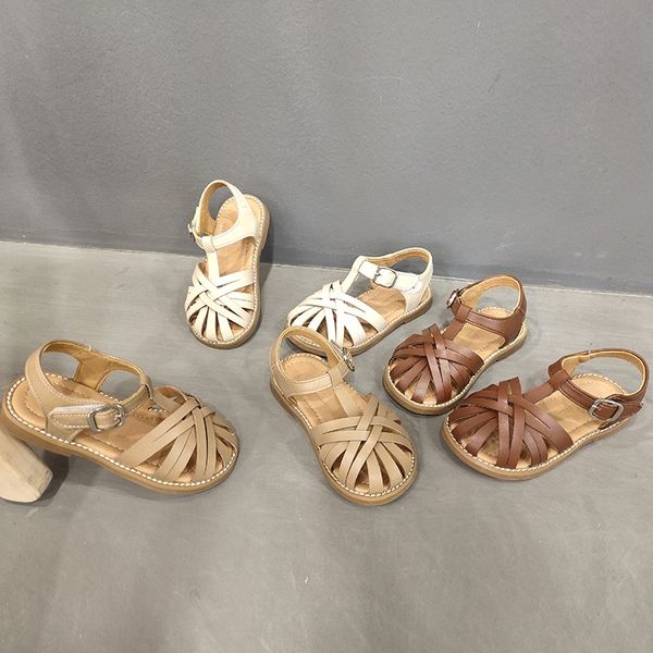 

2020 new children's girls' fashion woven baotou and baby sandals boys' sandals, Black;red