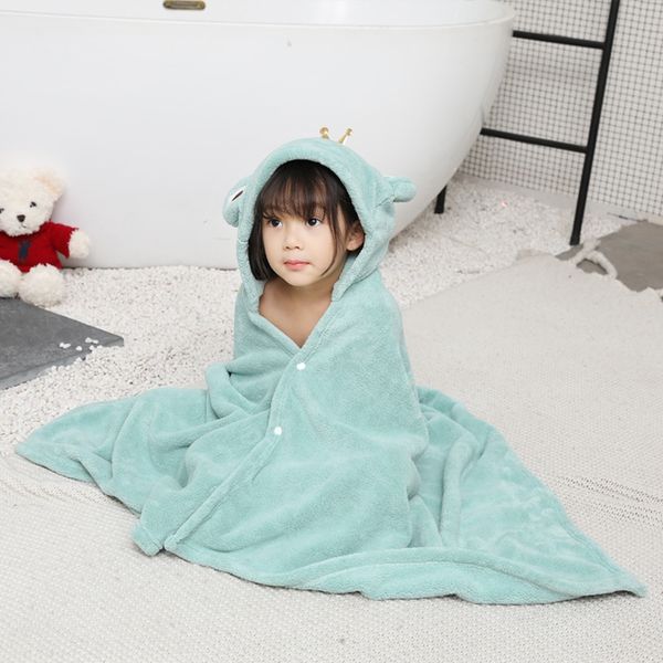 

coral fleece hat bath towel children's cloak cloak absorbent baby bath towel quilt for household use